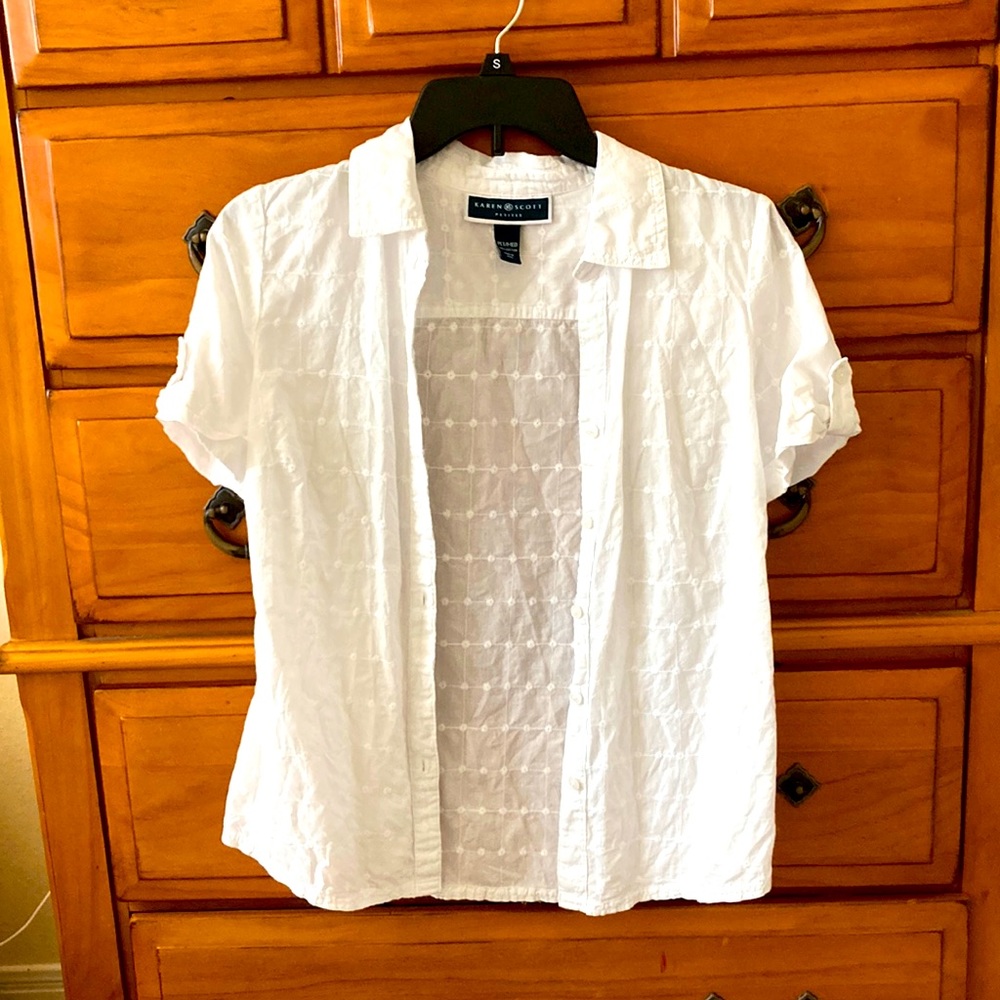 Button-down white blouse